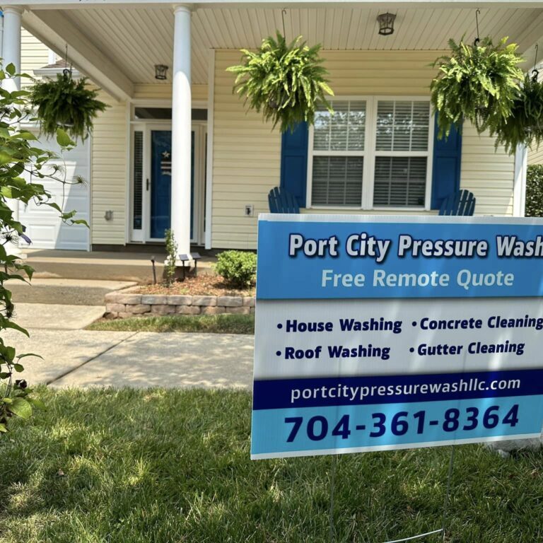 Port City Pressure Wash Free Remote Quote In Front of House With Ferns